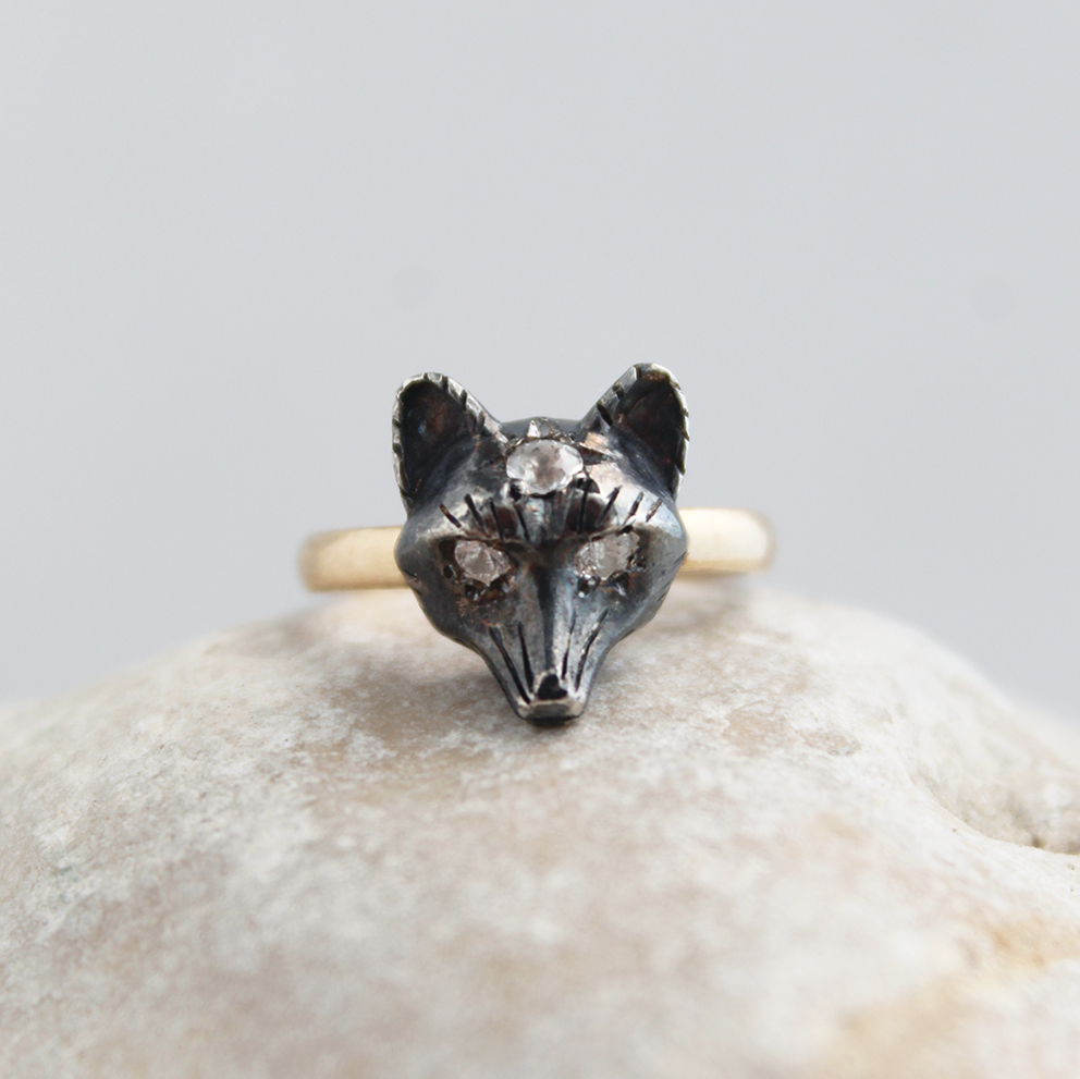 Anillo Zorrito Piedra Central