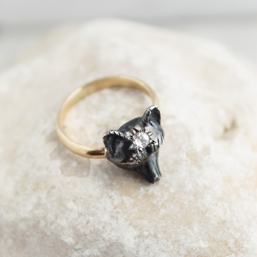 Anillo Zorrito Piedra Central - Imagen 2