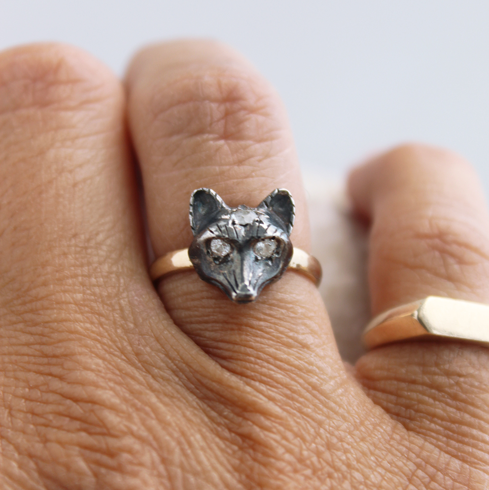 Anillo Zorrito Piedra Central - Imagen 3